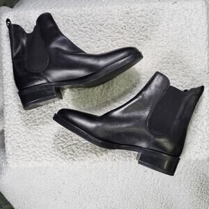 NEW Dune London Chelsea Bootie Black Leather womens boots size 39 US 9